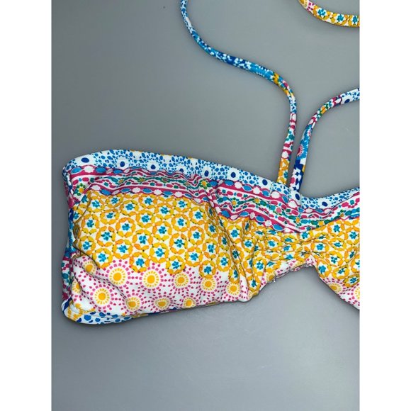 Bikini Nation Multi Medallion Print Tassel Halter Bikini Top Small NWT - Picture 2 of 7